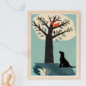 Trendy muurkunst wordt afgedrukt hond en eekhoorn, afdrukbaar, wanddecoratie, hondenkunst, quote kunst aan de muur, afdrukbare muurkunst voor thuiskantoor, muurkunst wordt afgedrukt