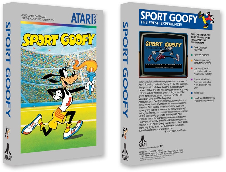 Sport Goofy Box for the Atari 5200 Game image 1