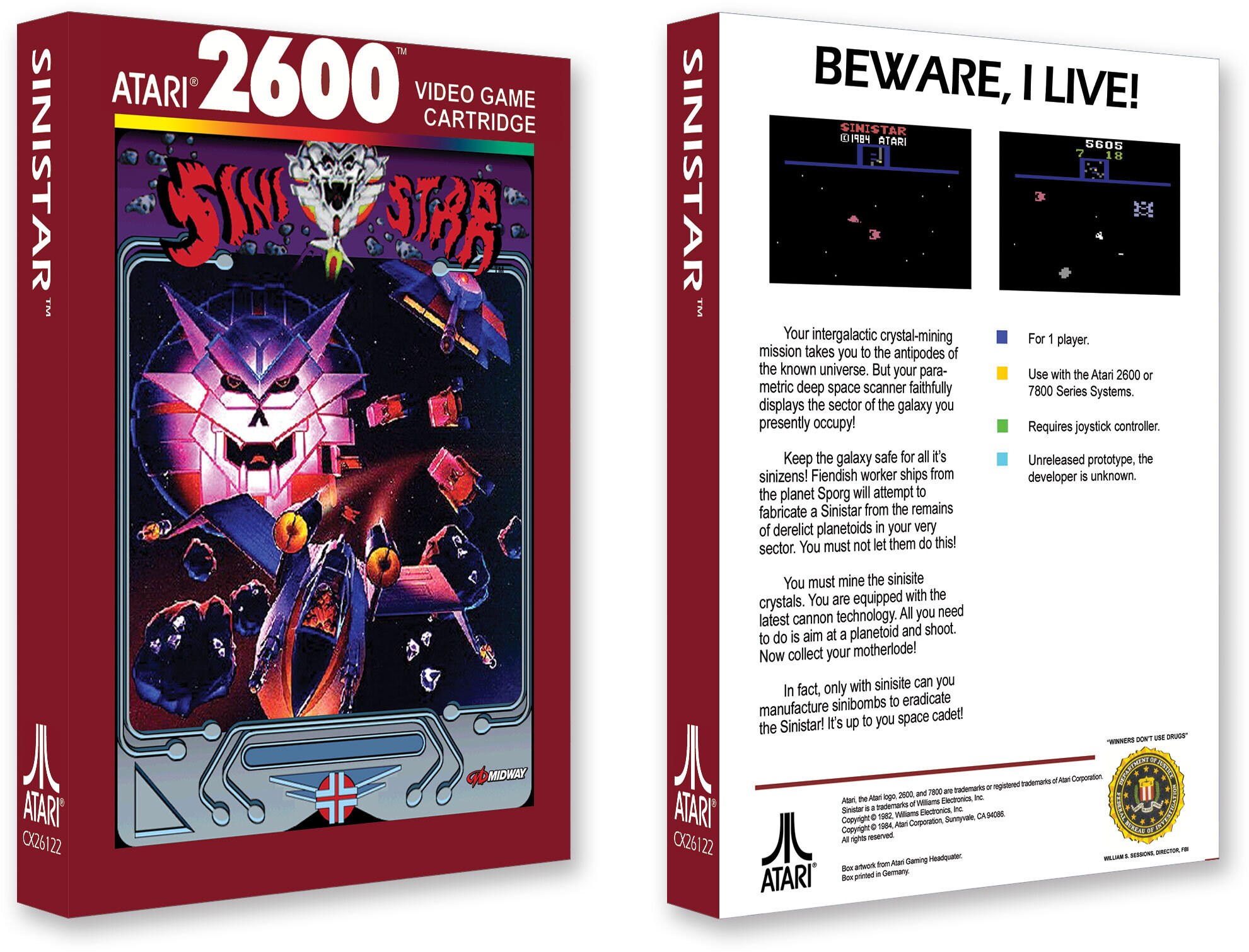 Sinistar V1 (box for the Atari 2600 Game) - Etsy Sinistar V1 (box for the Atari 2600 Game) - Etsy