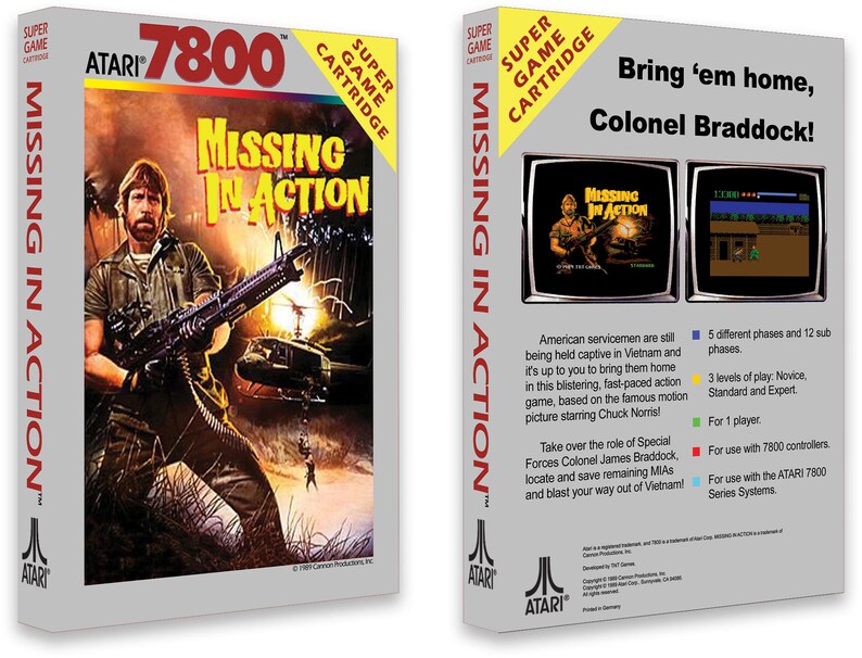 Missing in Action Box for the Atari 7800 Game image 1