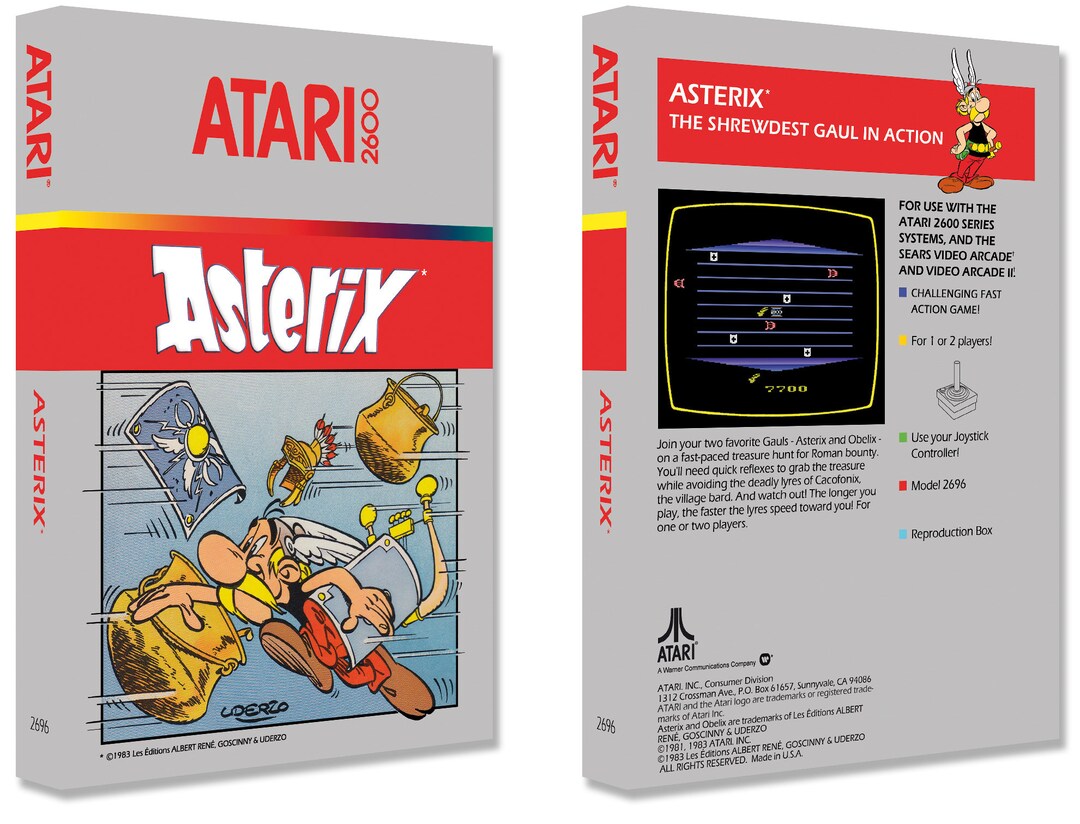 Asterix (box for the Atari 2600 Game) - Etsy