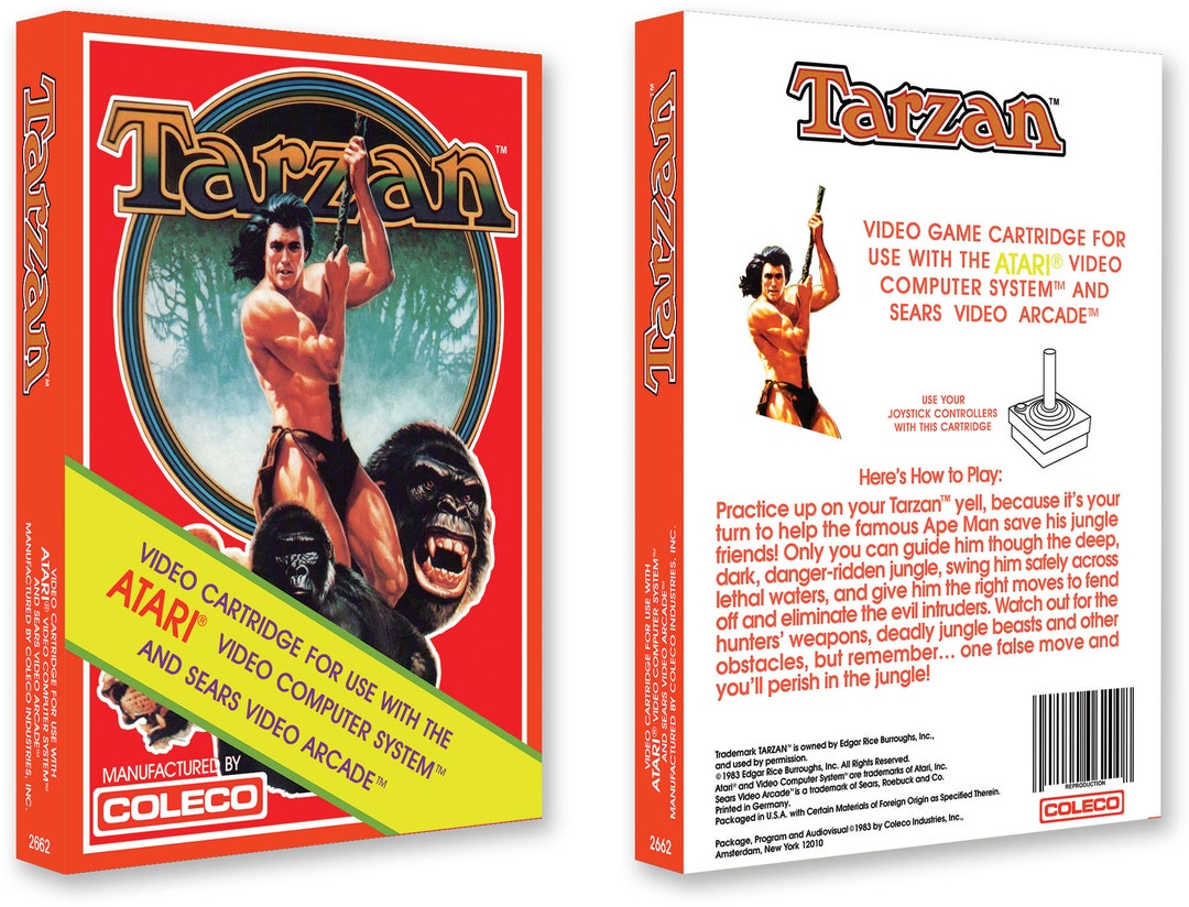 Tarzan (box for the Atari 2600 Game) - Etsy