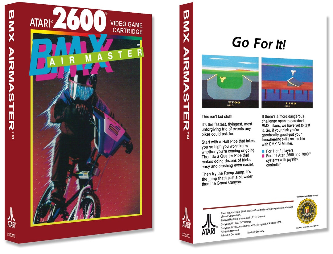 BMX Airmaster (box for the Atari 2600 Game) - Etsy