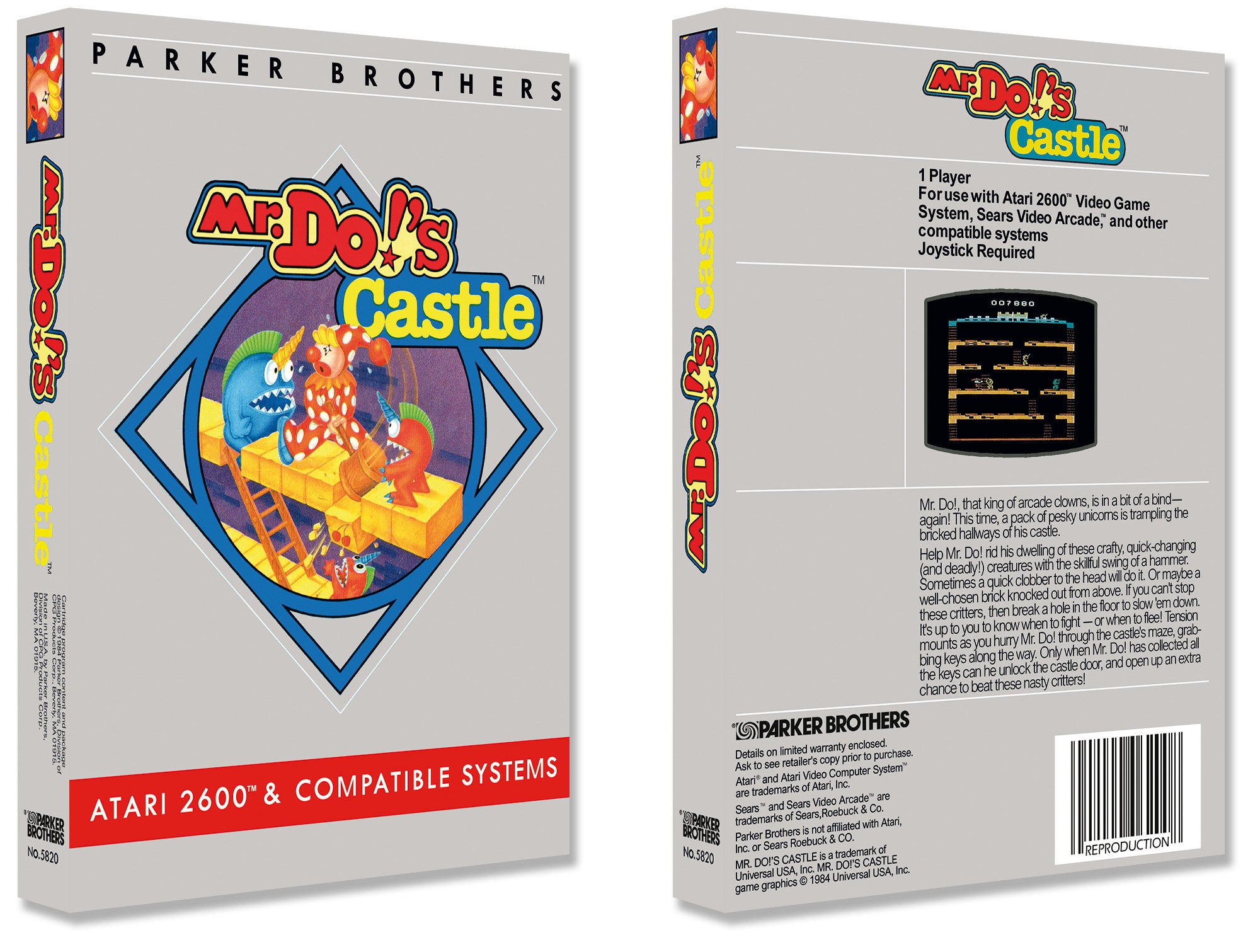 Mr. Do!'s Castle (Box for the Atari 2600 Game)