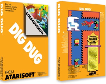 Dig Dug (Box for the ColecoVision Game)