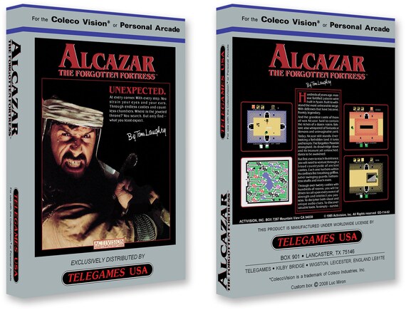 Alcazar: the Forgotten Fortress (box for the Colecovision Game) - Etsy