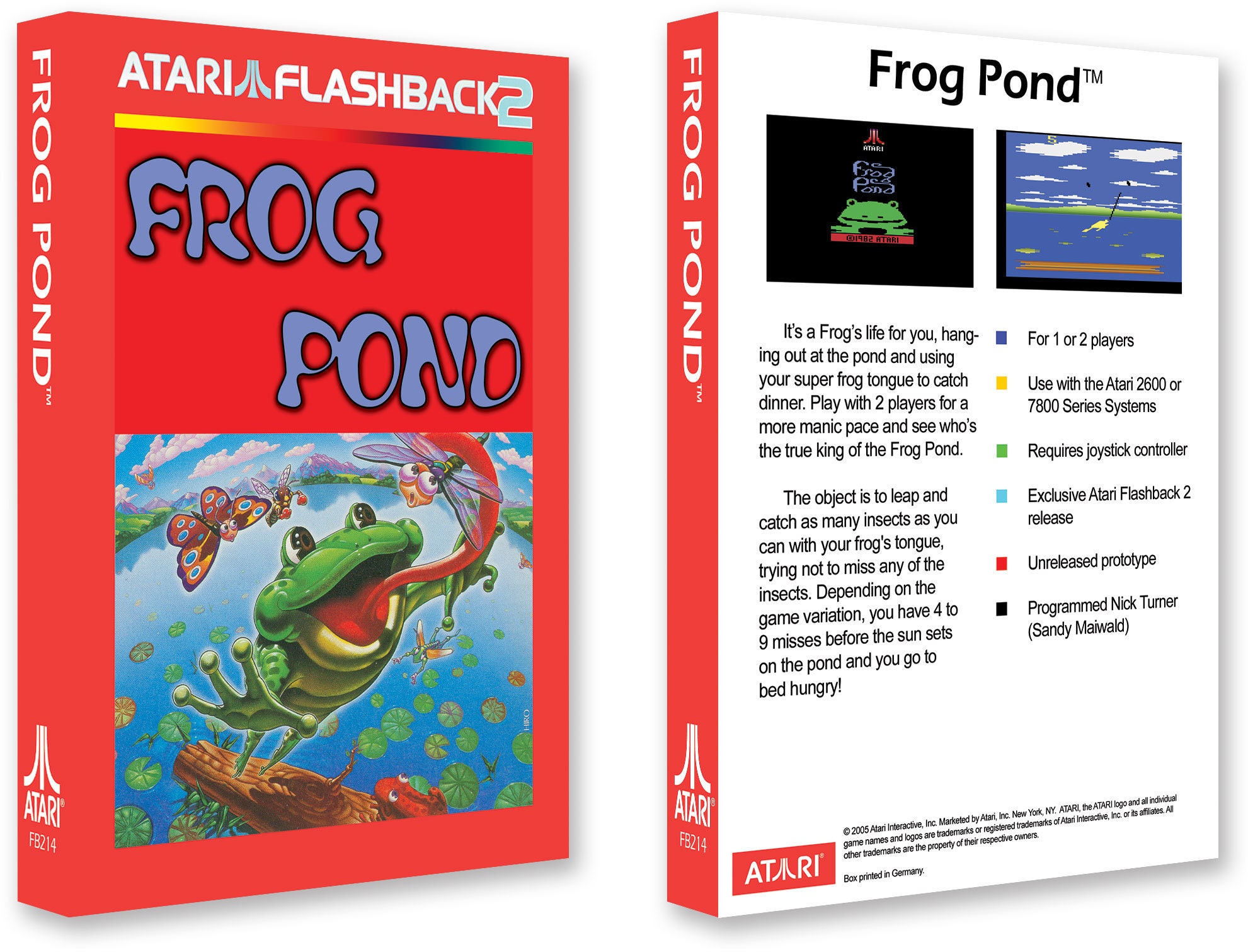 Frog Pond V2 (Box for the Atari 2600 Game)