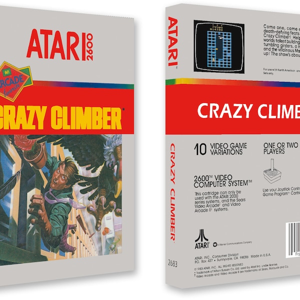 Crazy Climber (Box for the Atari 2600 Game)