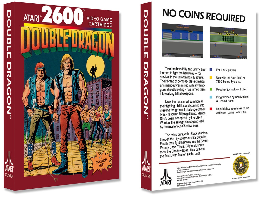 Double Dragon AR (box for the Atari 2600 Game) - Etsy