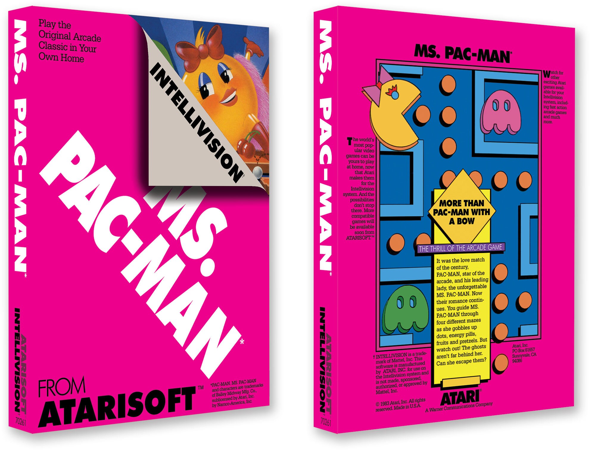 Ms. Pac-man (box for the Mattel Intellivision Game) - Etsy