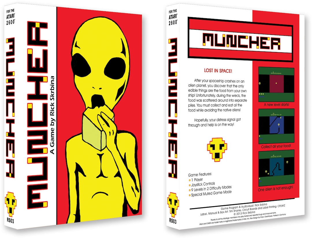 Muncher box for the Atari 2600 Game Etsy
