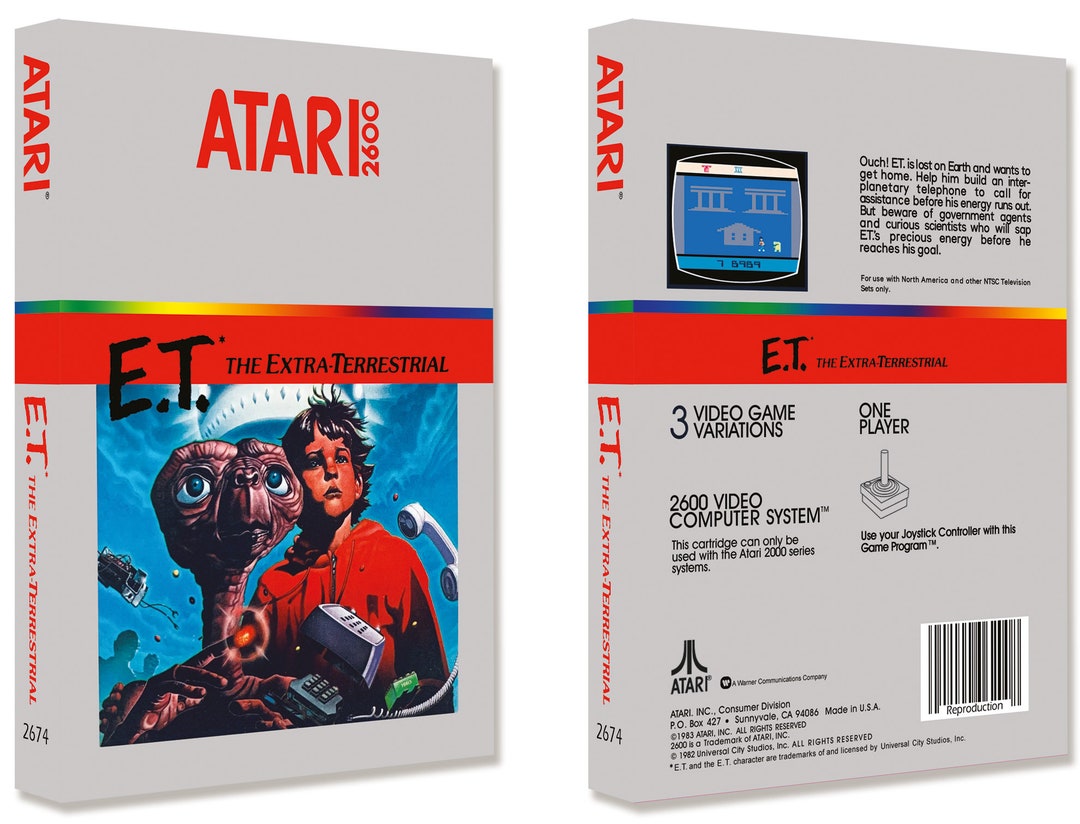 E.T. the Extra-terrestrial (box for the Atari 2600 Game) - Etsy