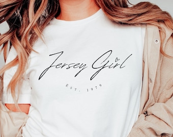 Personalized Jersey Girl EST Year Jersey Pride Custom Birth Year Shirt for Jersey Girl Minimalist Jersey Shore New Jersey Souvenir NJ Local