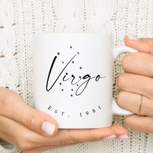 Personalized Virgo Zodiac Astrology Gift Mug Birthday Gift Birth Year Gift