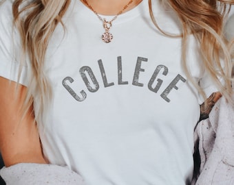 Vintage Minimalist College T-shirt, University, School, Graduation Gift