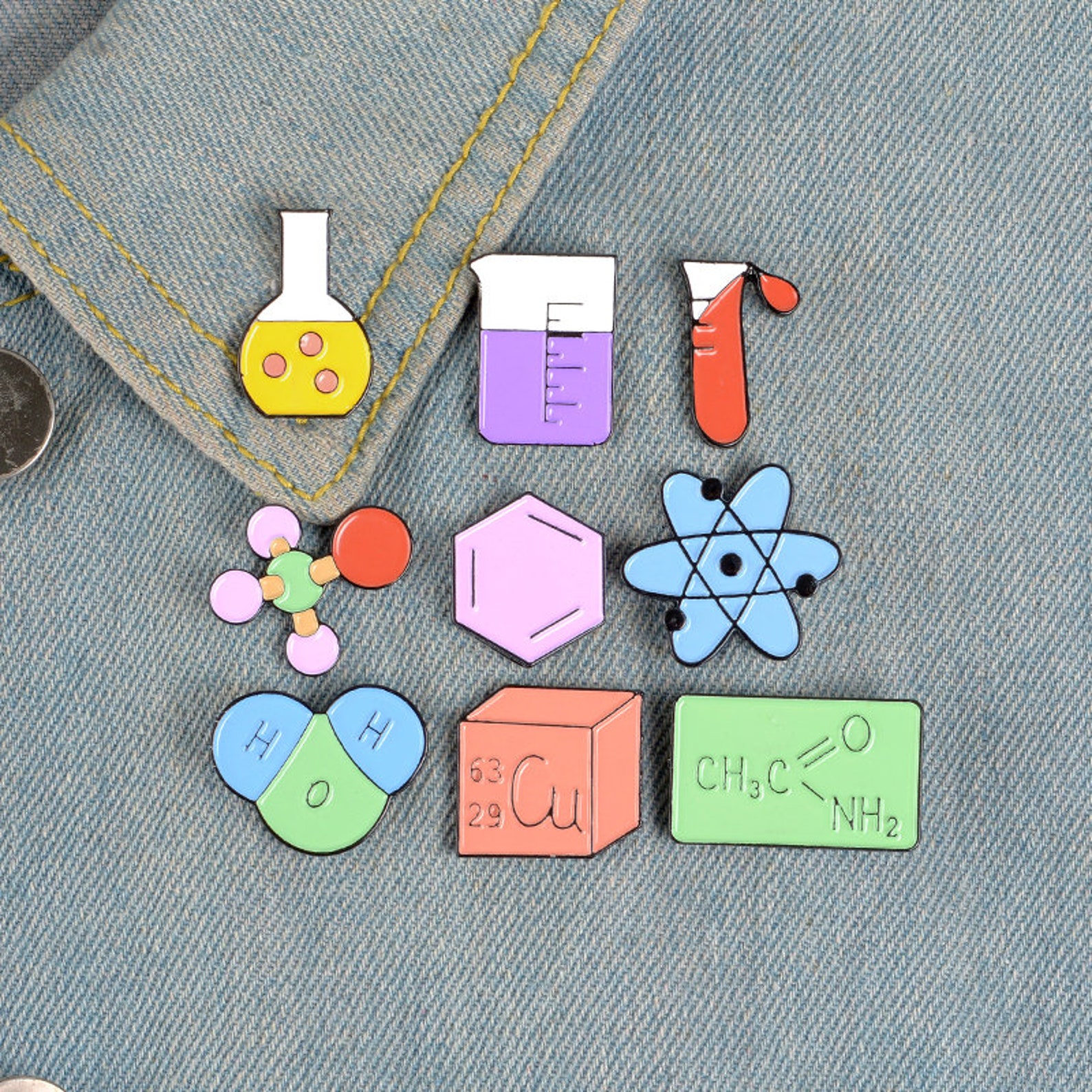 Chemistry Lab Enamel Pins Lapels Brooches Badges Element Etsy