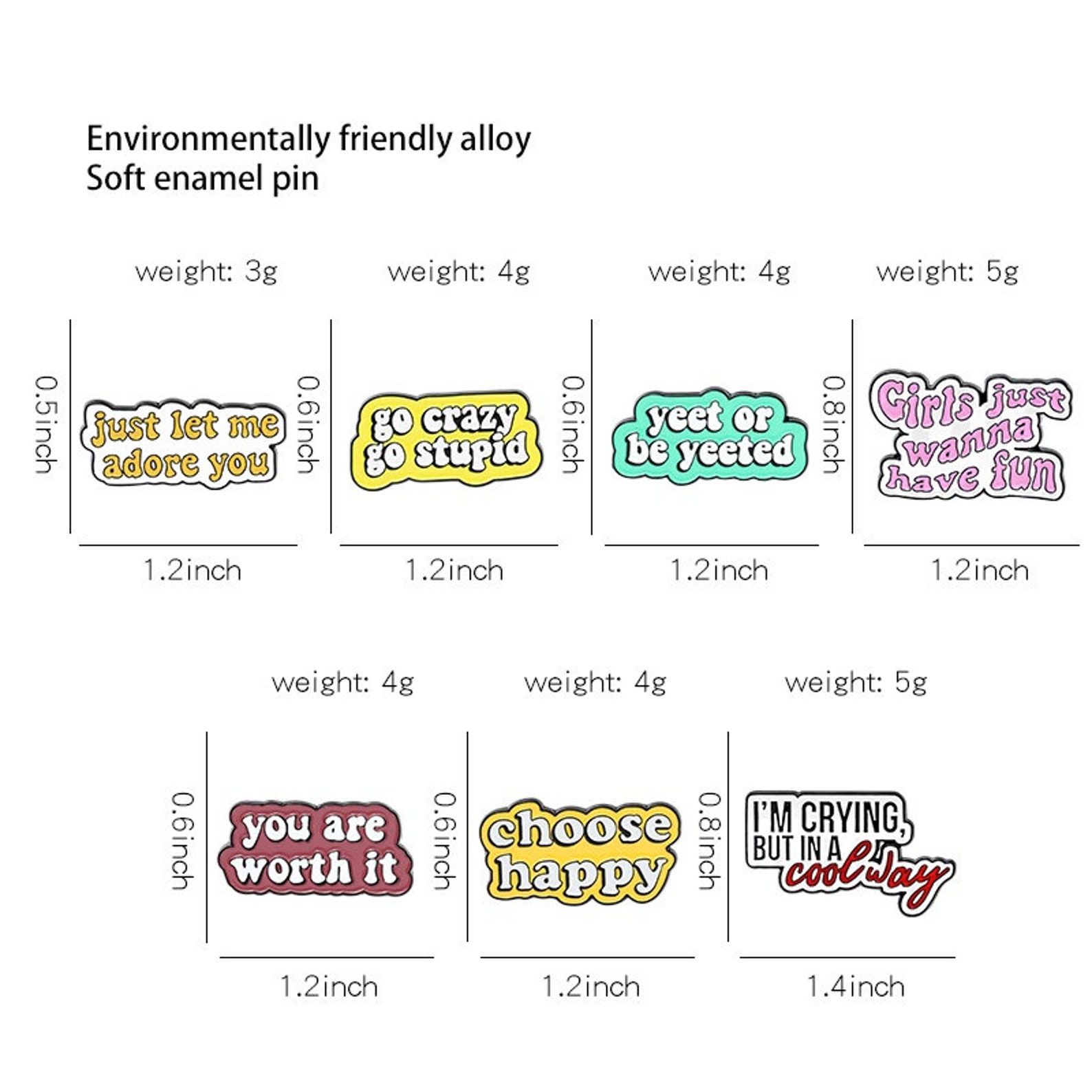 Fun Quotes Enamel Pins Lapels Brooches Badges Choose Happy You Etsy