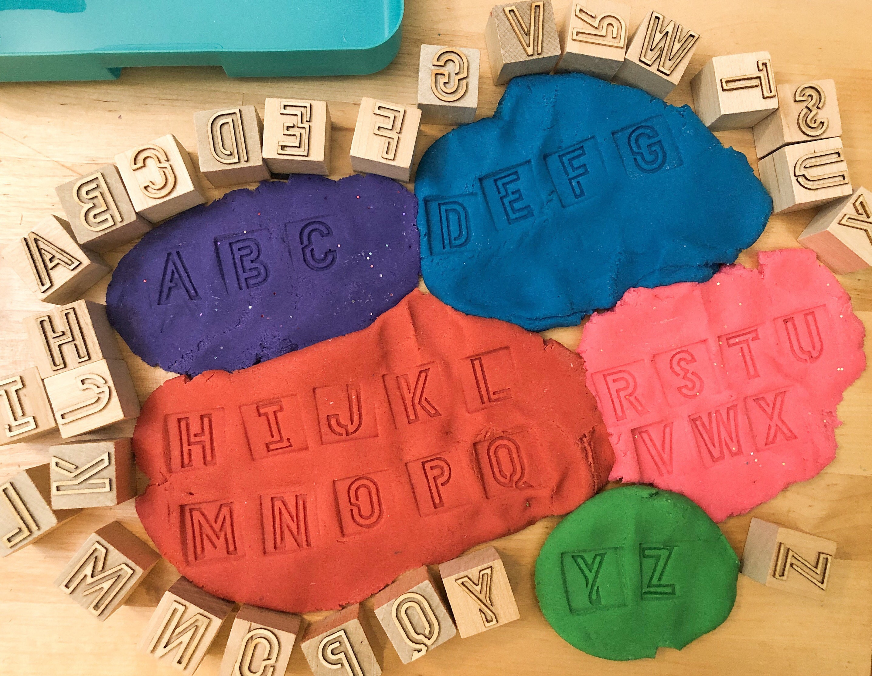 Homeschool spelling playdough kit play dough stamps set Etsy