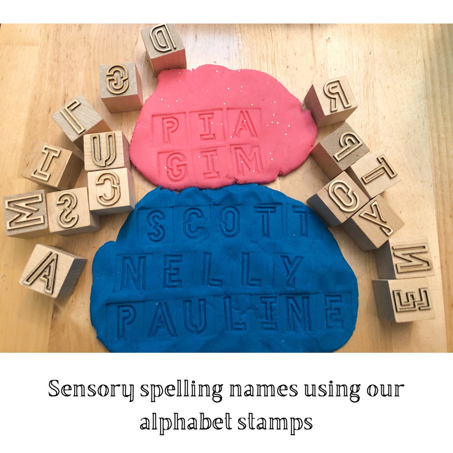 Homeschool spelling playdough kit play dough stamps set Etsy