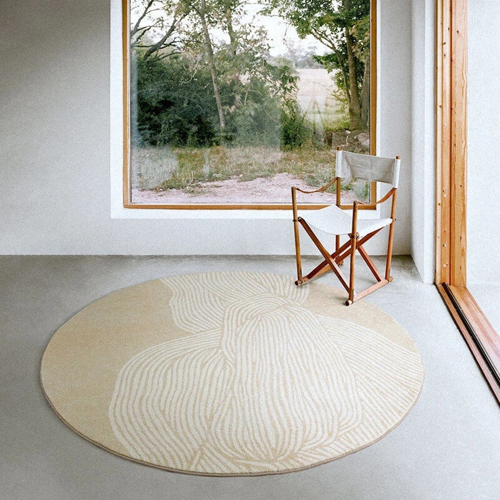 Japanese Style Round Rug Soft Rug Abstract Rugs Modern Rug Etsy
