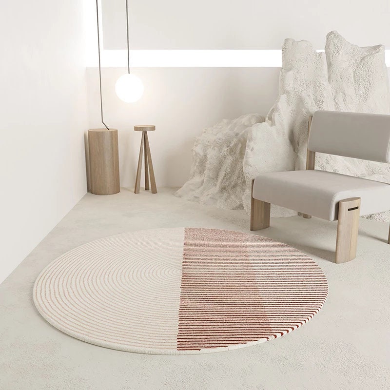Soft Shaggy Round Rug multiple Colors minimalism Abstract Etsy