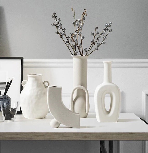 9 Ceramic Vases for Flowers White Ceramic Vase Ceramic Etsy