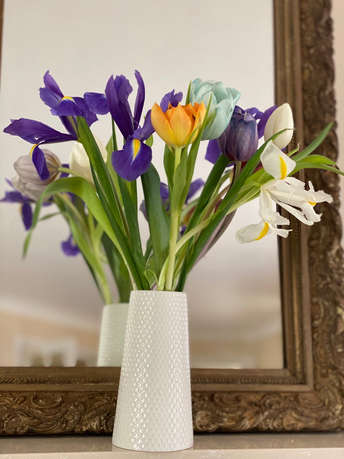Iris and tulip bouquet Fresh Florals free delivery Etsy