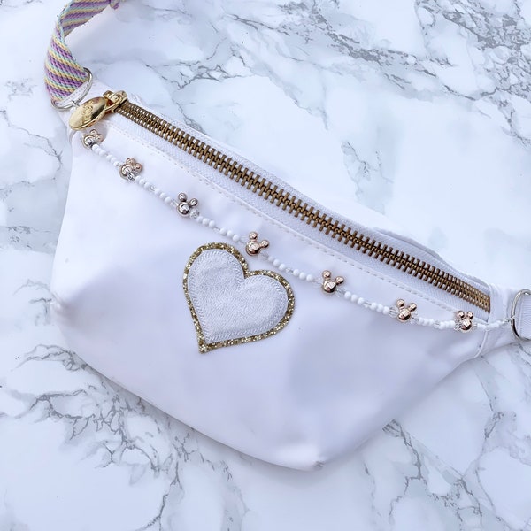 Pale Gold White and Sparkly - Disney Beaded Chain for Stoney Clover Lane or similar Fanny Pack Belt Bag