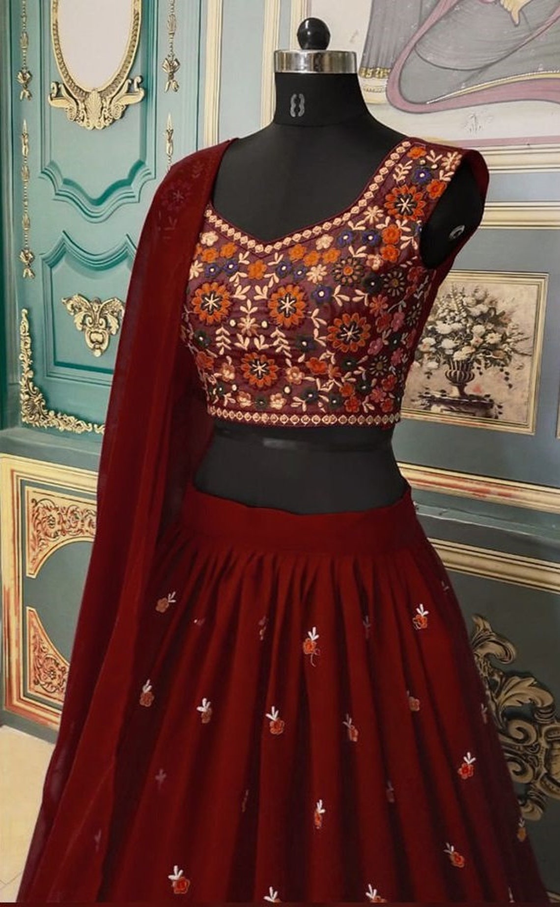 ruffled lehenga choli