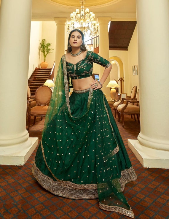 Sabyasachi green cheap lehenga