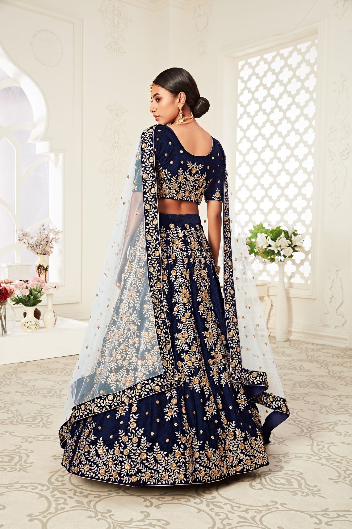 navy blue choli