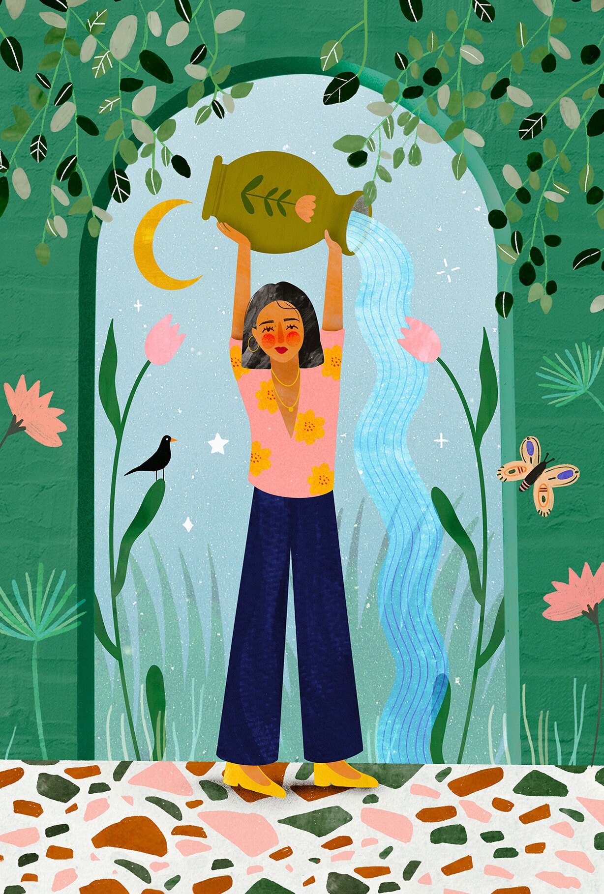 Affiche Décorative Imprimée Signe Astrologique Verseau