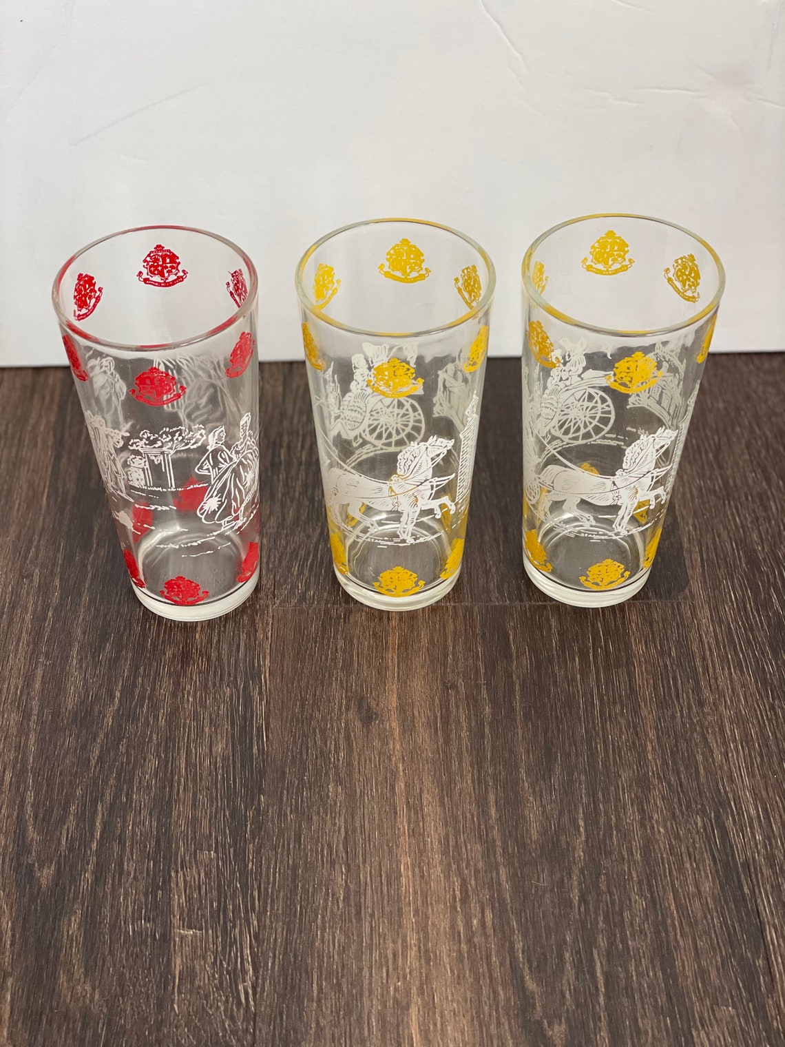 Vintage Colonial Williamsburg Souvenir Glasses Drinking Glass Etsy