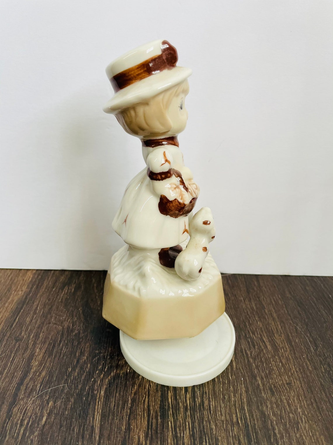 Vintage Little Girl With Sheep Music Box Etsy