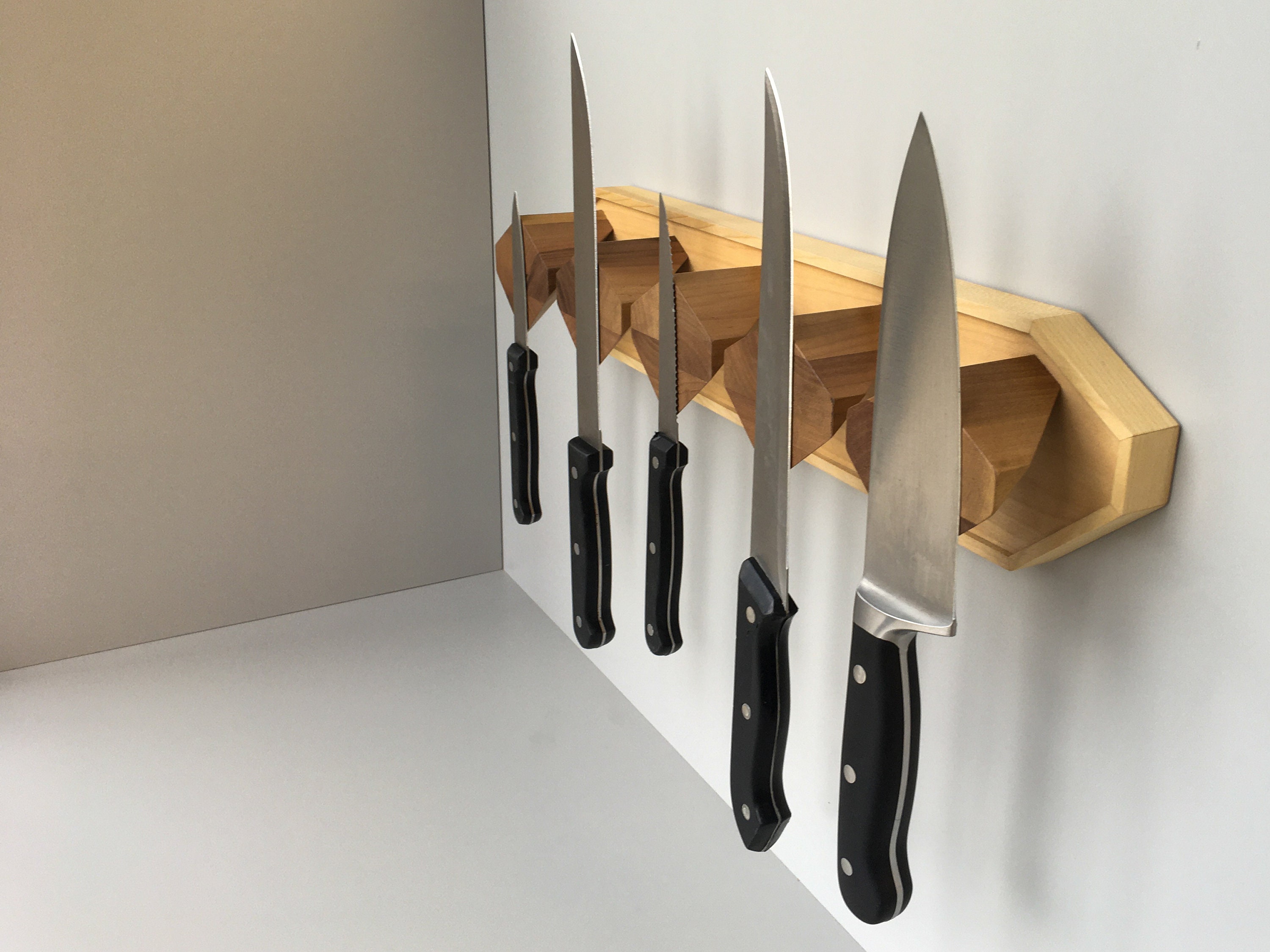 Unique Knife Blocks. Solid Walnut With Maple Etsy Ireland