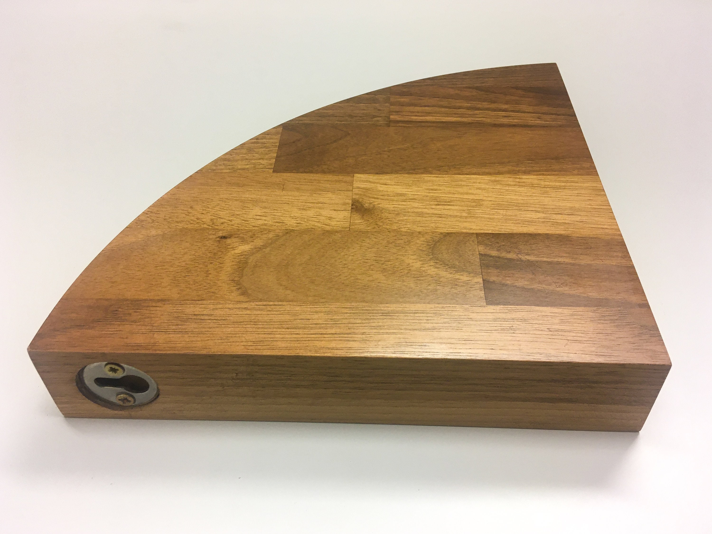 Solid Walnut corner shelf. Butchers block style floating on Etsy