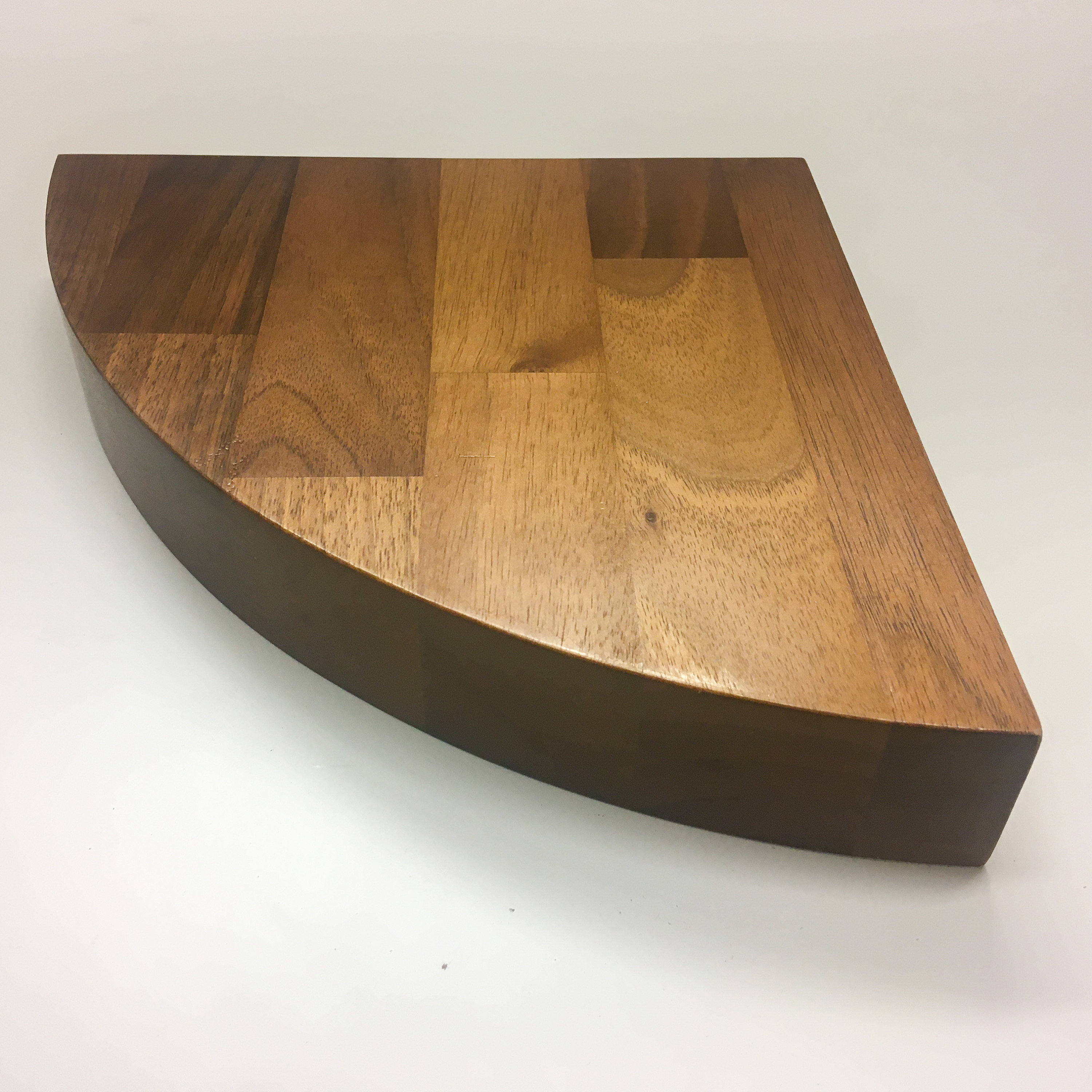 Solid Walnut corner shelf. Butchers block style floating on Etsy