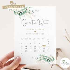 Seed paper Save The Date Karten, Save The Date Karten, Save the Date Kalender, Samenpapierkarten