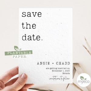 Save the date piantabile, biglietti Save the date minimali, save the date semplice, biglietti di carta seminati, inviti stampati