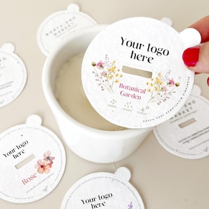 Copertura antipolvere per candele in carta con semi personalizzata con logo, coperchio piantabile per stoppino in legno o cotone, imballaggio ecologico per candele