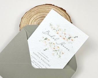 Zaproszenie na wieczór panieński Daisy: Papier z nasionami dzikich kwiatów do sadzenia