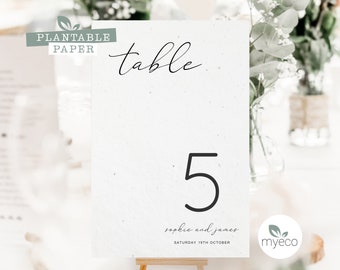 Plantable Wedding Table Numbers, Minimal Wedding Table Numbers, Minimalistic Table Number,  seating chart, table Numbers printed