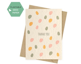 Say Thank You Plantable Card, Eco friendly Seeded Greeting Cards,  Sustainable Cards, Birthday Zero Waste, A6