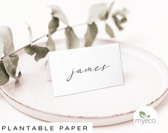 Wildflower Seeded Paper Place Cards: Personalized Wedding Favors