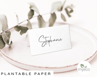 Wildflower Seeded Paper Place Cards: Personalized Wedding Favors