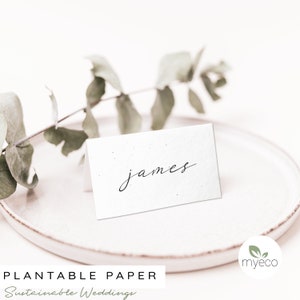 Plantable Place Cards, minimal table cards,  Personalised place cards, Personalised  Wedding place name, Seeded Paper