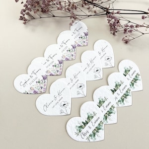 Plantable Seed hearts 2.5 inches for wedding favours -daisy seeded paper