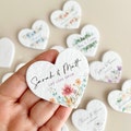 Bulk Plantable Heart shapes Thank you Wedding favour Seed paper 2.5 inches Heart gift labels product logo