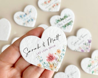 Bulk Plantable Heart shapes Thank you Wedding favour Seed paper 2.5 inches Heart gift labels