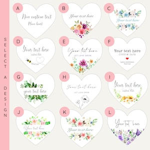 Formes de coeur à planter en vrac Merci Cadeau de mariage Papier de graine 2,5 pouces Étiquettes cadeaux coeur image 6